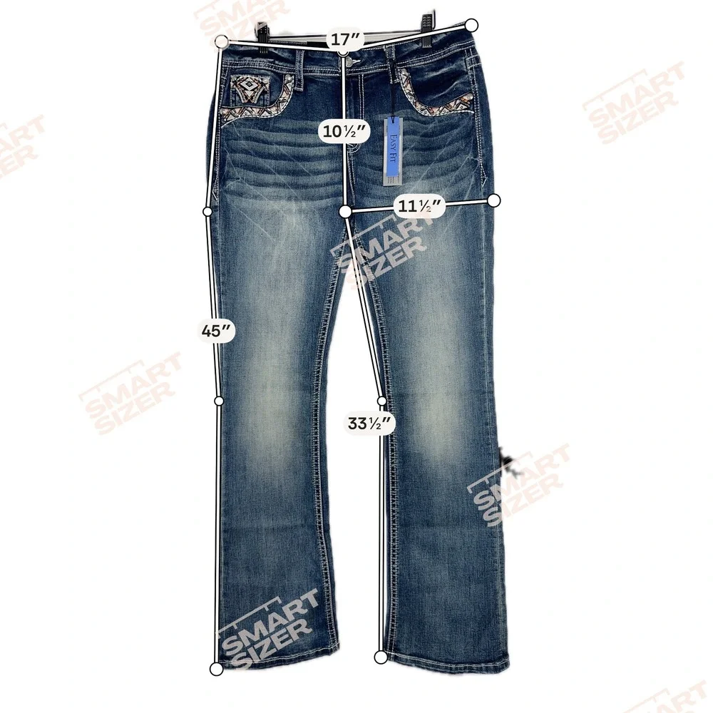 Grace in LA Women's Bootcut Jeans 31 NWT Cow Skull Embellished Easy Fit‎ Y2K